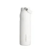 Бутылка Stanley IceFlow Flip Straw 2.0 1,06 л, герметичная, мундштук с трубочкой, сталь 18/8, белая — фото 1