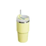 Термокружка Stanley Quencher H2.0 FlowState 600 мл без ручки, с трубочкой, для холодных напитков, жёлтая Pomelo — фото 2