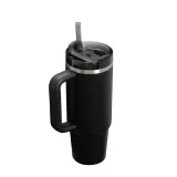 Термокружка Stanley Quencher H2.0 FlowState 890 мл с трубочкой, для автомобильного подстаканника, чёрная Black 2.0 — фото 4