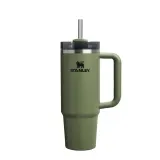 Термокружка Stanley Quencher H2.0 FlowState 890 мл, ручка и трубочка, сталь на 90% вторичная, зелёная Dried Pine — фото 1