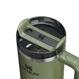 Термокружка Stanley Quencher H2.0 FlowState 890 мл, ручка и трубочка, сталь на 90% вторичная, зелёная Dried Pine — фото 2