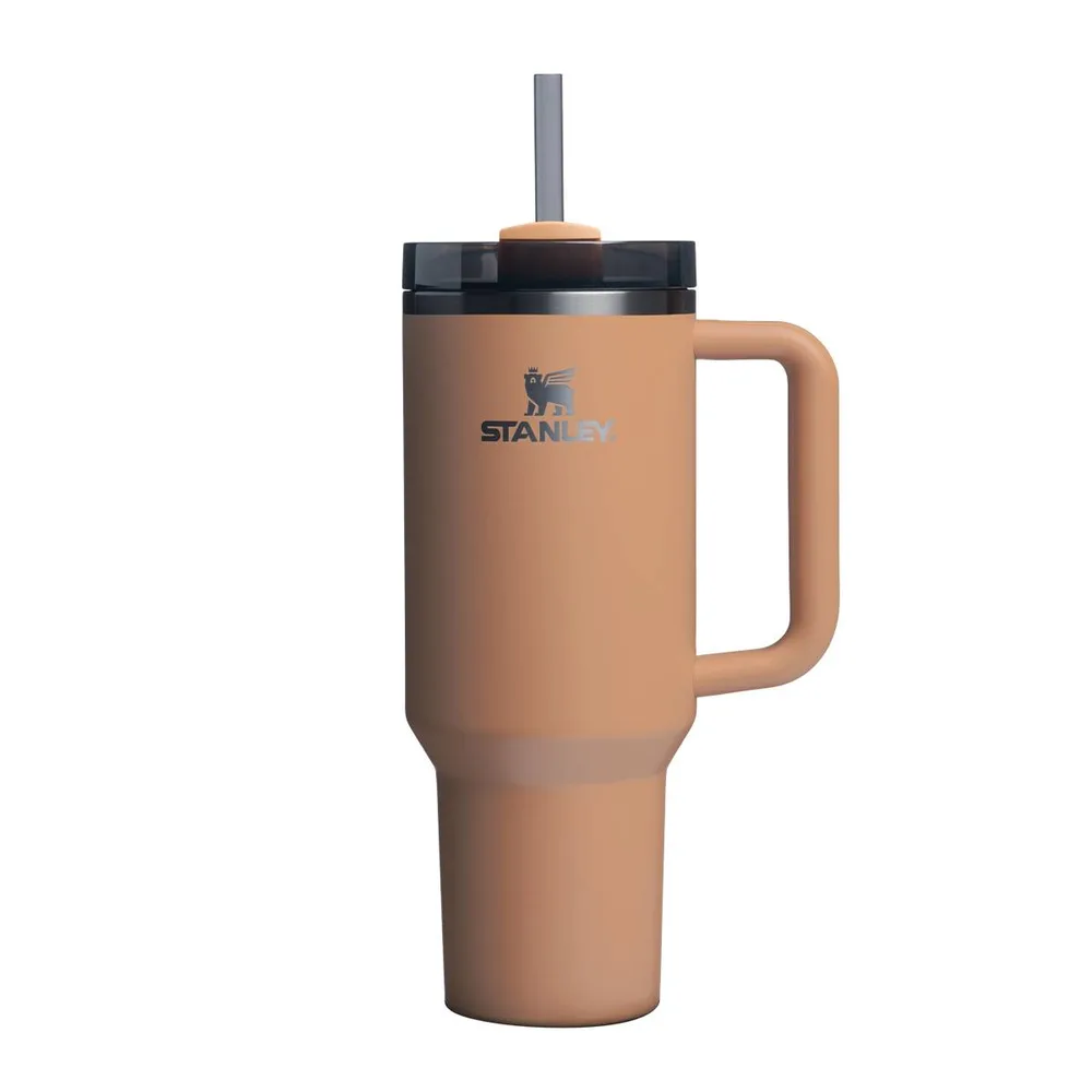 Термокружка Stanley Quencher H2.O FlowState 1,18 л с поворотной крышкой и трубочкой, Camel коричневая