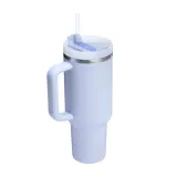 Термокружка Stanley Quencher H2.O FlowState 1,18 л для автомобильного подстаканника, с трубочкой, Dew Drop голубая — фото 3