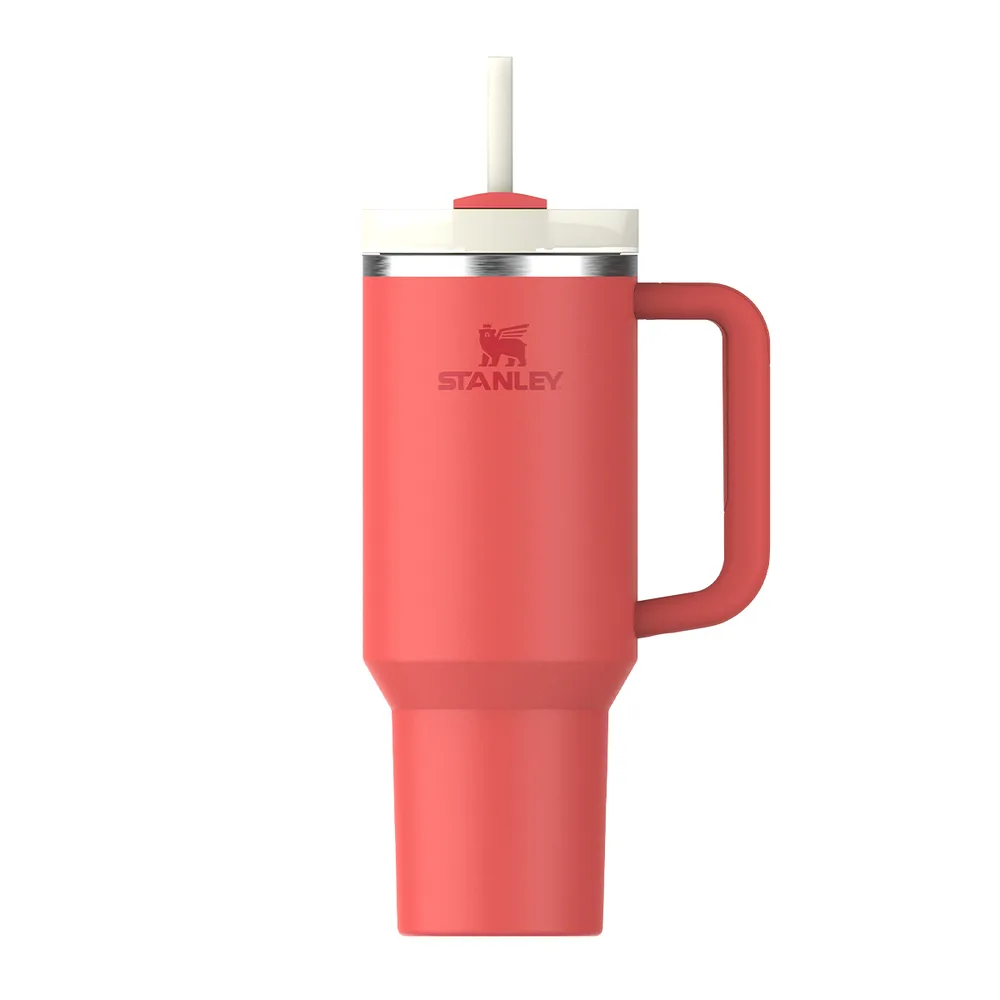 Термокружка Stanley Quencher H2.O FlowState 1,18 л, вакуумная изоляция, трубочка и ручка, Hot Coral коралловая