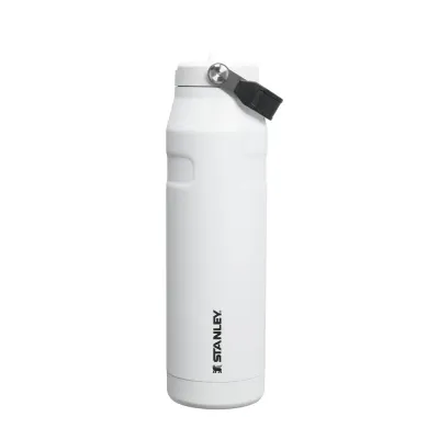 Бутылка-термос Stanley IceFlow Flip Straw 2.0 1,06 л, мундштук с трубочкой, сталь 18/8, белая Chalk