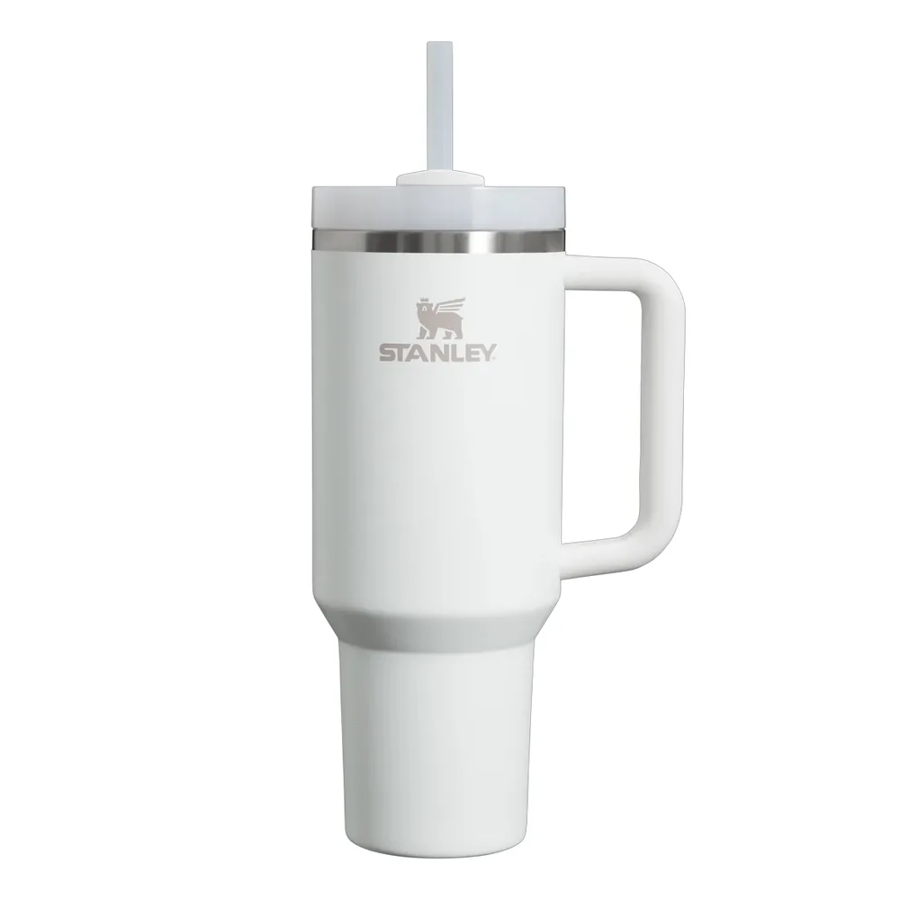 Термокружка Stanley Quencher H2.O FlowState 1,18 л с ручкой и трубочкой, сталь 18/8, Frost белая