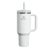 Термокружка Stanley Quencher H2.O FlowState 1,18 л с ручкой и трубочкой, сталь 18/8, Frost белая — фото 1