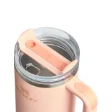 Термокружка Stanley Quencher H2.O FlowState 1,18 л с трубочкой и ручкой для правшей и левшей, Orange Cream оранжевая — фото 2