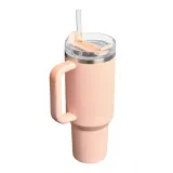 Термокружка Stanley Quencher H2.O FlowState 1,18 л с трубочкой и ручкой для правшей и левшей, Orange Cream оранжевая — фото 3