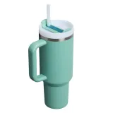 Термокружка Stanley Quencher H2.0 FlowState 1,18 л с трубочкой и ручкой, вакуумная изоляция, Spring Green зелёная — фото 2