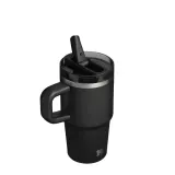 Термокружка Stanley Quencher ProTour Flip Straw 0,59 л, герметичная, с трубочкой и ручкой, чёрная Black 2.0 — фото 2