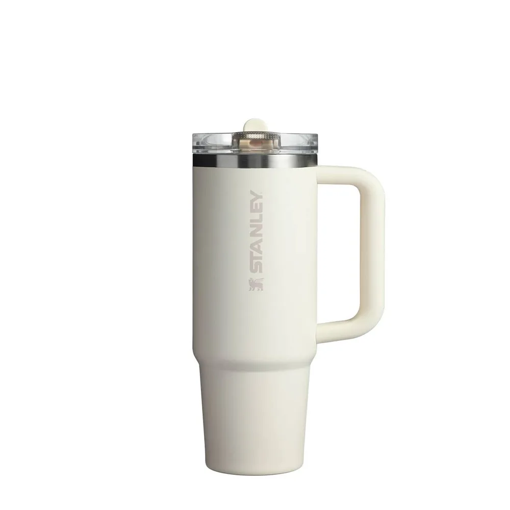 Термокружка Stanley Quencher ProTour Flip Straw 0,89 л, герметичная, без BPA, с резиновой ручкой, Cream кремовая