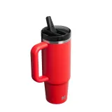 Термокружка Stanley Quencher ProTour Flip Straw 0,89 л, герметичная крышка с мундштуком, сталь 18/8, Chili Black — фото 2