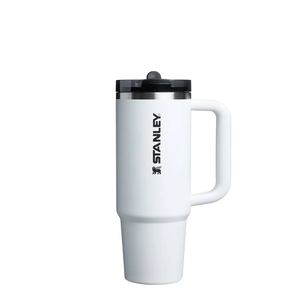 Термокружка Stanley Quencher ProTour Flip Straw 0,89 л, вакуумная изоляция, мундштук с трубочкой, Chalk белая