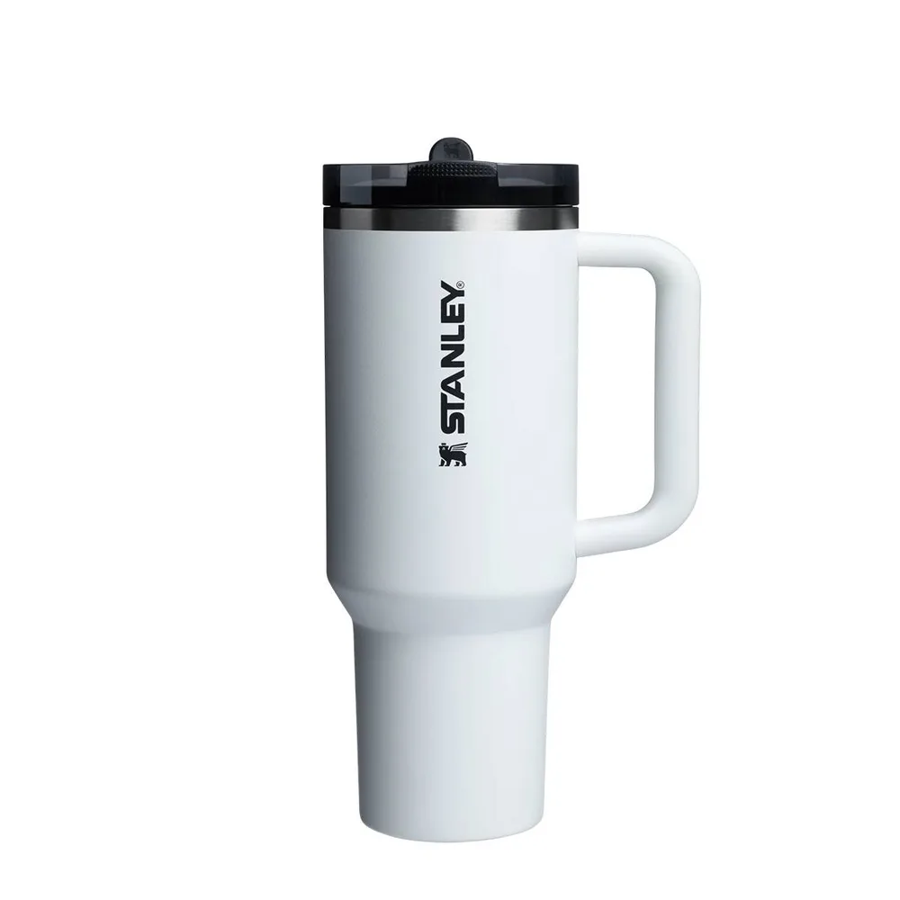 Термокружка Stanley Quencher ProTour Flip Straw 1,18 л, складной мундштук, прорезиненная ручка, Chalk белая