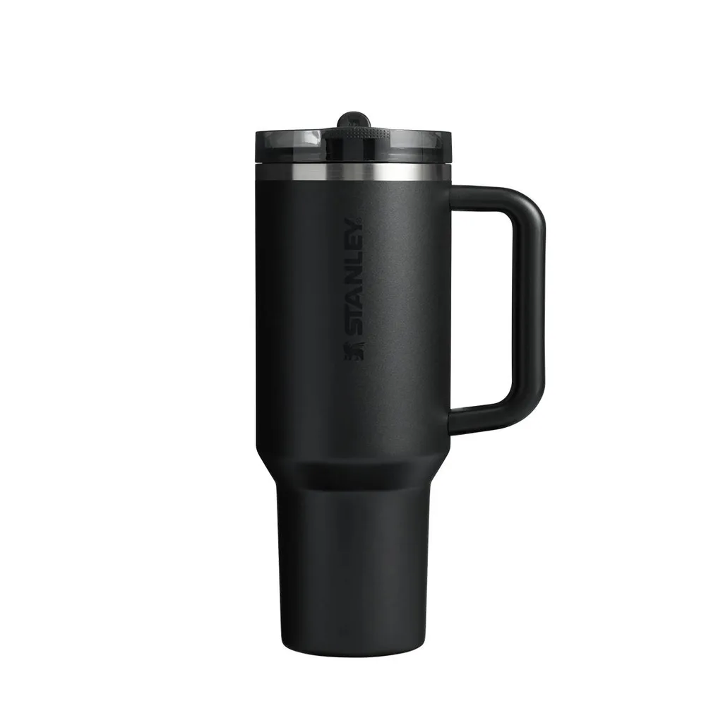 Термокружка Stanley Quencher ProTour Flip Straw 1,18 л с мундштуком, холод до 11 ч, тёплое до 7 ч, Black 2.0 чёрная