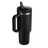 Термокружка Stanley Quencher ProTour Flip Straw 1,18 л с мундштуком, холод до 11 ч, тёплое до 7 ч, Black 2.0 чёрная — фото 2