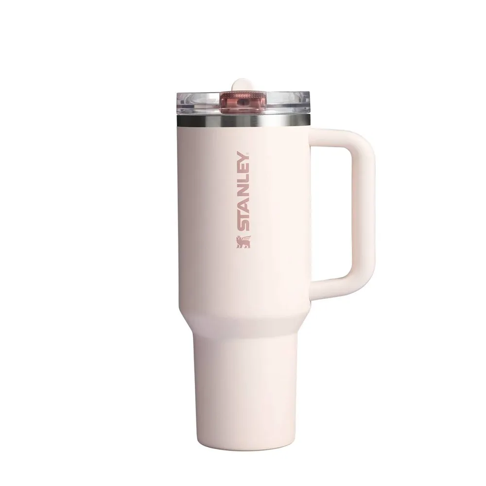Термокружка Stanley Quencher ProTour Flip Straw 1,18 л с трубочкой, розовая Rose Quartz