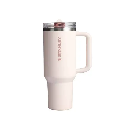 Термокружка Stanley Quencher ProTour Flip Straw 1,18 л с трубочкой, розовая Rose Quartz