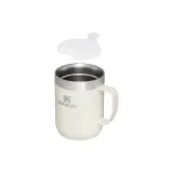 Кружка туристическая Stanley Legendary Classic Camp Mug 230 мл, с ручкой и крышкой, стальная, бежевая Cream Gloss — фото 3