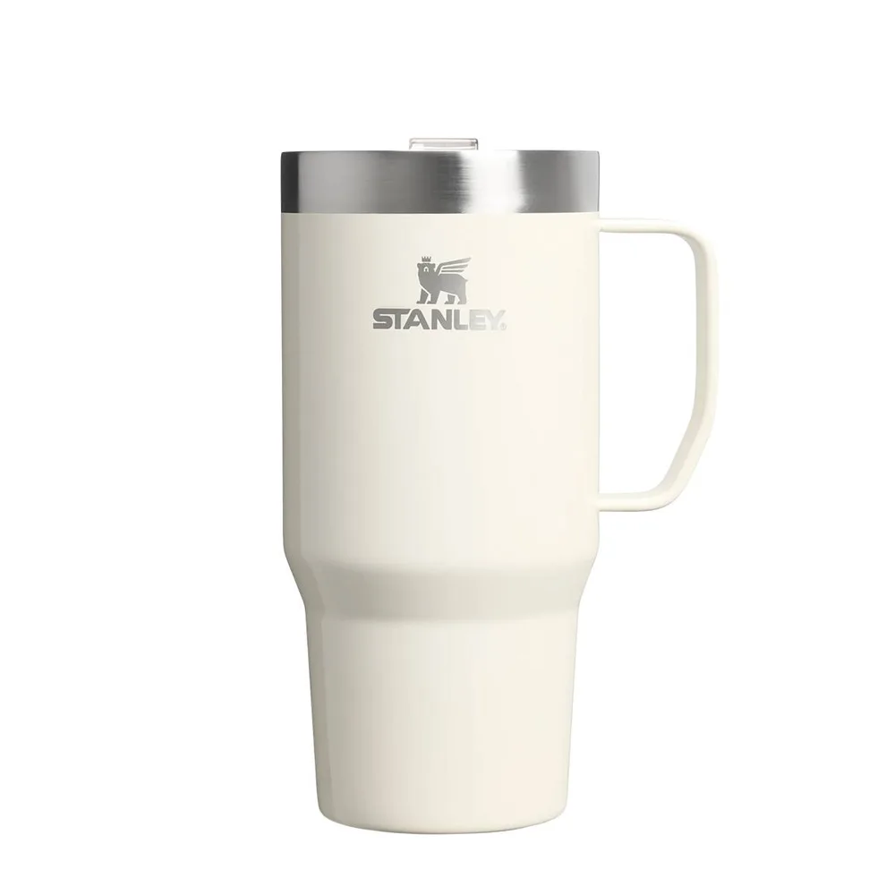 Термокружка Stanley Everyday Suburban 0,71 л с ручкой и прозрачной крышкой Tritan, сталь 18/8, Cream Gloss кремовая глянцевая