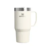 Термокружка Stanley Everyday Suburban 0,71 л с ручкой и прозрачной крышкой Tritan, сталь 18/8, Cream Gloss кремовая глянцевая — фото 1