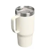 Термокружка Stanley Everyday Suburban 0,71 л с ручкой и прозрачной крышкой Tritan, сталь 18/8, Cream Gloss кремовая глянцевая — фото 2