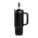 Набор силиконовых аксессуаров для Stanley Quencher 0,6 л / 0,89 л: накладка на дно и 2 колпачка для трубочки, чёрный Black — фото 3