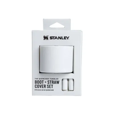Набор силиконовых аксессуаров для Stanley Quencher 0,6 л / 0,89 л: накладка на дно и 2 колпачка для трубочки, Pale Stone