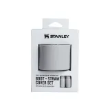 Набор силиконовых аксессуаров для Stanley Quencher 0,6 л / 0,89 л: накладка на дно и 2 колпачка для трубочки, серый Ash — фото 1
