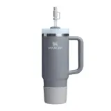 Набор силиконовых аксессуаров для Stanley Quencher 0,6 л / 0,89 л: накладка на дно и 2 колпачка для трубочки, серый Ash — фото 3