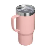 Термокружка Stanley Everyday Suburban 0,71 л с ручкой и крышкой Tritan, нержавеющая сталь 18/8, Peach Rose персиково-розовая — фото 2