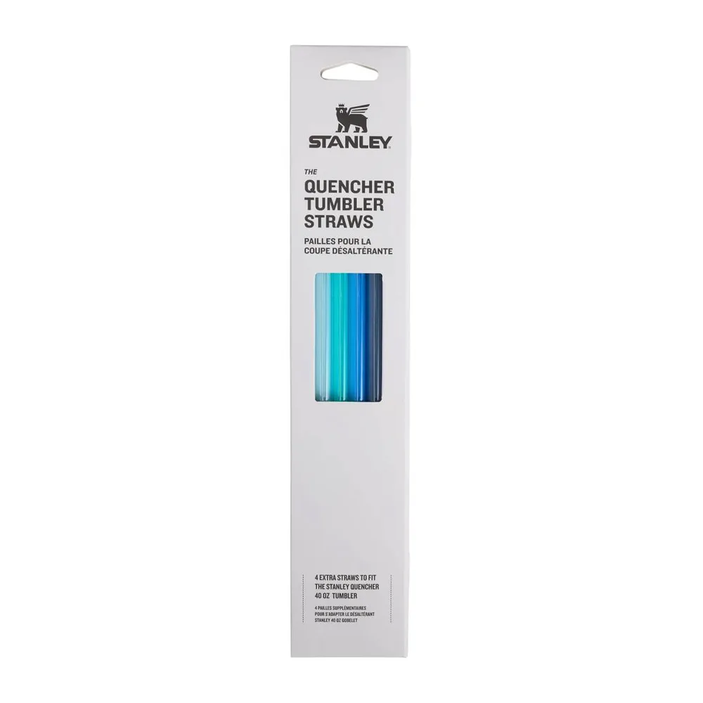 Трубочки Stanley для кружки Quencher H2.O FlowState 1,18 л, набор 4 шт, многоразовые, синие Blue