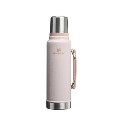 Термос Stanley Legendary Classic 1,4 л стальной вакуумный, со складной ручкой и крышкой-кружкой, Rose Quartz розовый