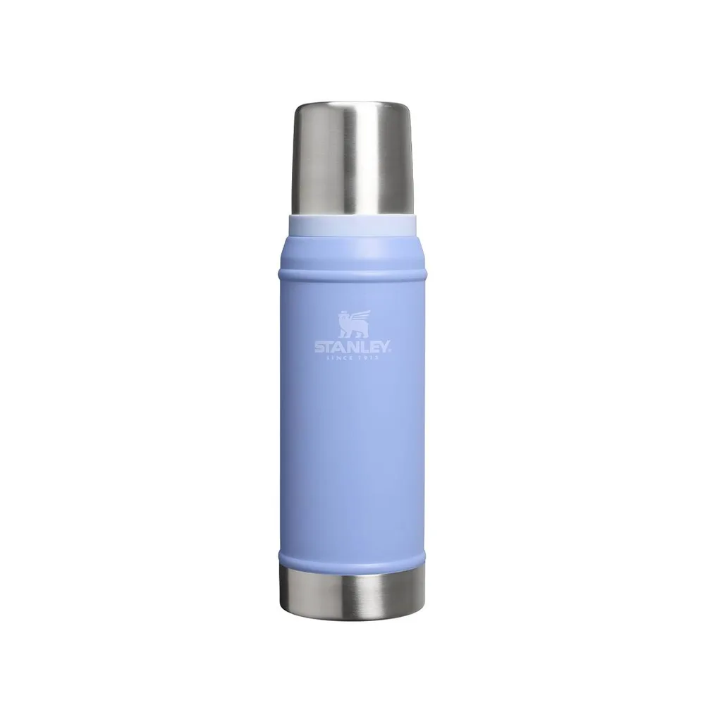 Термос Stanley Legendary Classic 0,75 л стальной вакуумный, с проточной пробкой и крышкой-кружкой, Hydrangea синий