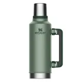 Термос Stanley Legendary Classic 1,9 л стальной вакуумный, со складной ручкой, проточной пробкой и крышкой-кружкой, зелёный — фото 1