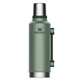Термос Stanley Legendary Classic 1,9 л стальной вакуумный, со складной ручкой, проточной пробкой и крышкой-кружкой, зелёный — фото 2