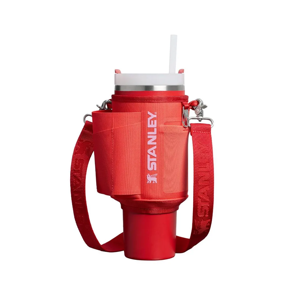 Сумка-чехол Stanley Carry-All для кружки Quencher 1,18 л с плечевым ремнём и карманами, коралловая Hot Coral