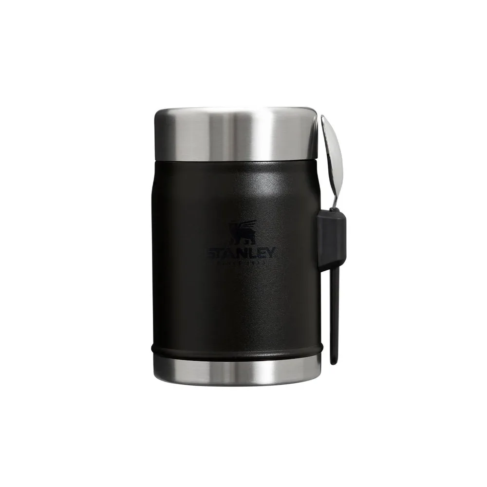 Термос для еды Stanley Classic Legendary 0,4 л с ложкой, стальной вакуумный, с широким горлом, Black 2.0 чёрный