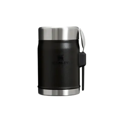 Термос для еды Stanley Classic Legendary 0,4 л с ложкой, стальной вакуумный, с широким горлом, Black 2.0 чёрный