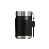 Термос для еды Stanley Classic Legendary 0,4 л с ложкой, стальной вакуумный, с широким горлом, Black 2.0 чёрный — фото 1