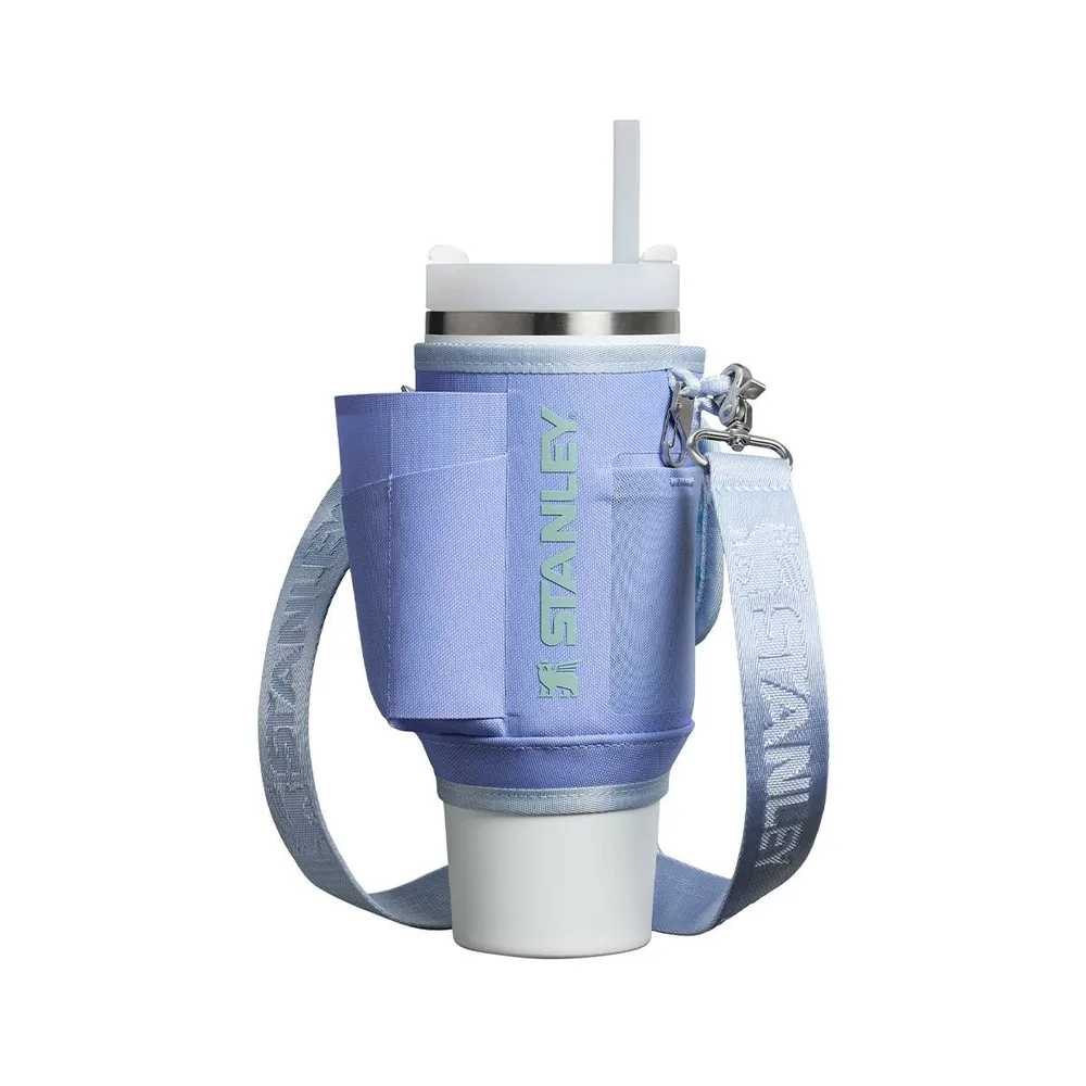 Сумка-чехол Stanley Carry-All для кружки Quencher 1,18 л с ремнём и карманами, синяя Hydrangea