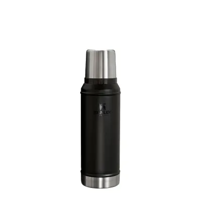 Термос Stanley Legendary Classic 0,95 л стальной вакуумный, с крышкой-кружкой и переливной пробкой, Black 2.0 чёрный