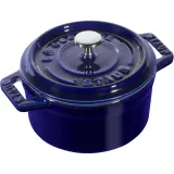 Мини-кастрюля чугунная круглая Staub La Cocotte 10 см, 250 мл, эмалированная, синяя — фото 1