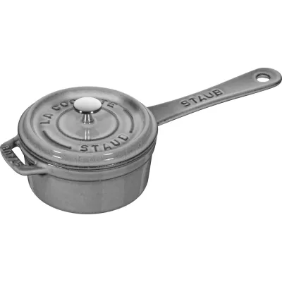 Мини-сотейник чугунный Staub La Cocotte 10 см, 250 мл, эмалированный, антипригарный, для индукции, графитовый