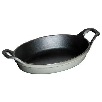 Форма для запекания овальная Staub 250 мл, чугун, графитово-серая, индукция