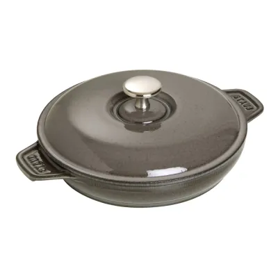 Форма для запекания круглая Staub Sur la Table Minis 20 см, с крышкой, графитово-серая