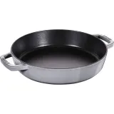 Сковорода чугунная Staub с двумя ручками 26 см, антипригарная, для индукции, графитовая — фото 1