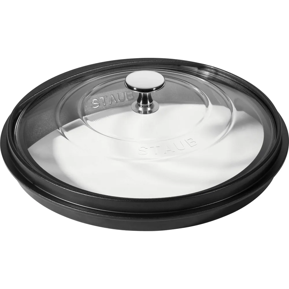 Крышка стеклянная Staub 26 см для чугунных кастрюль La Cocotte и сковород, с чугунным ободом