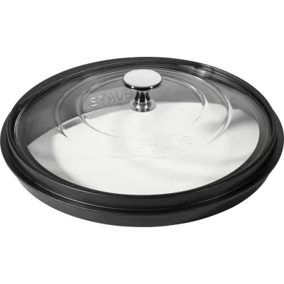 Крышка стеклянная Staub 26 см для чугунных кастрюль La Cocotte и сковород, с чугунным ободом
